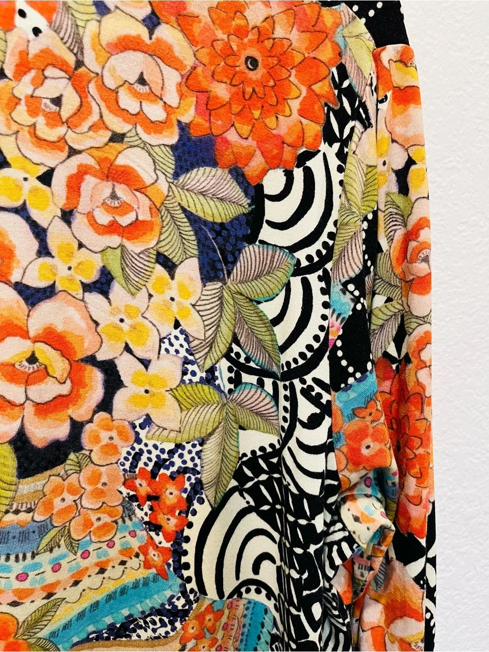 Floral-Print Black Long Sleeve Tee by Jonny Was - Picture 8 of 8